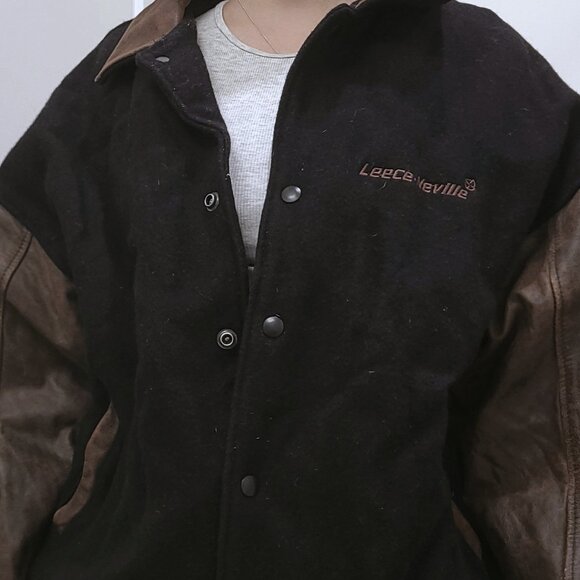 Leather & Wool Varsity Jacket - Picture 2 of 6